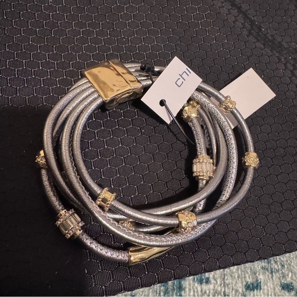 NWT Chico’s Mixed-Metal Multi Strand Rhinestone Bracelet - Picture 7 of 7
